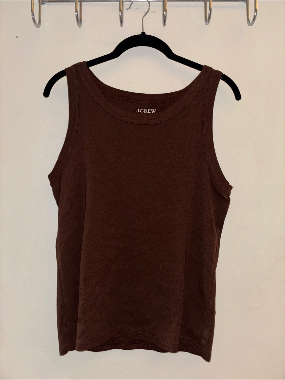 ☕️ J. Crew Perfect-fit High Neck Tank Top ~ Espresso - Picture 2 of 5